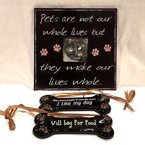 Decorative Pet Quote Plaque and Bone Ornaments